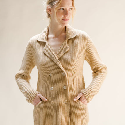Cashmere Mix Double Breasted Knit Jacket