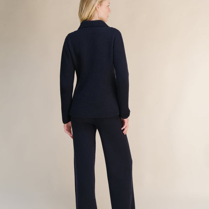 Cashmere Mix Double Breasted Knit Jacket