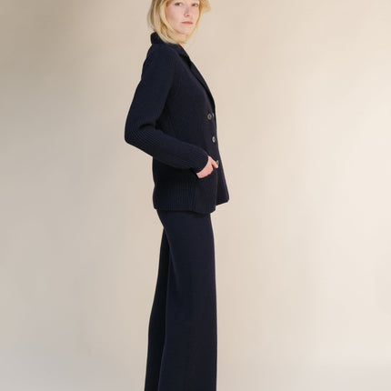 Cashmere Mix Double Breasted Knit Jacket