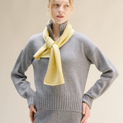 Cashmere Mix High Neck Sweater with Zip