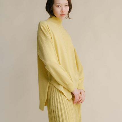 Cashmere Mix Lightweight Turtleneck Sweater with Lateral Slits