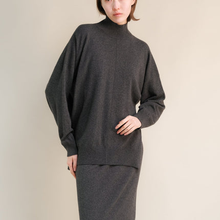 Cashmere Mix Lightweight Turtleneck Sweater with Lateral Slits