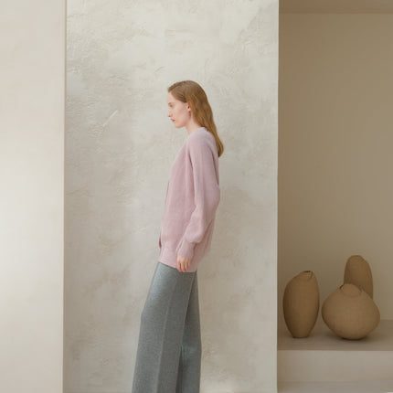 Cashmere Mix Long Ribbed Cardigan