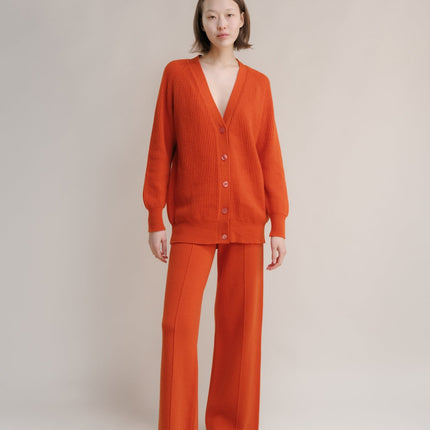 Cashmere Mix Long Ribbed Cardigan