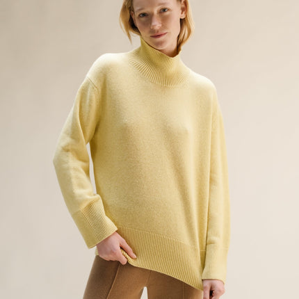Cashmere Mix Long Turtleneck Sweater