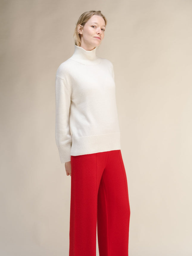 Cashmere Mix Long Turtleneck Sweater