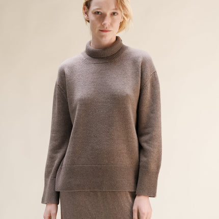 Cashmere Mix Long Turtleneck Sweater