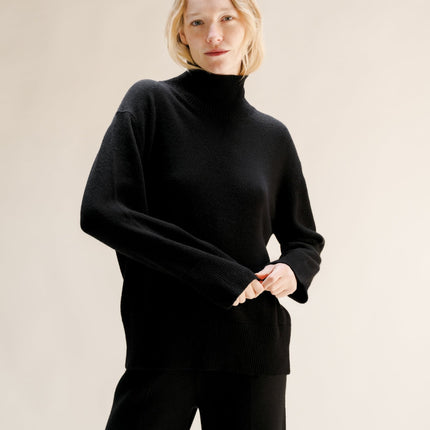 Cashmere Mix Long Turtleneck Sweater