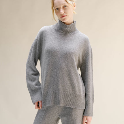 Cashmere Mix Long Turtleneck Sweater