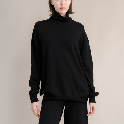 Cashmere Mix Maxi Turtleneck Sweater (3D - Knit)