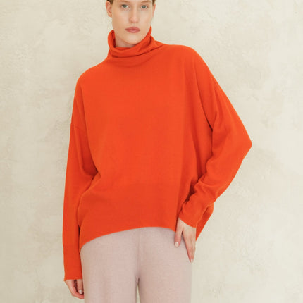 Cashmere Mix Maxi Turtleneck Sweater (3D - Knit)