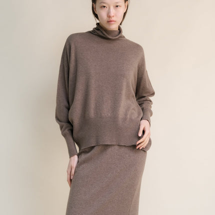Cashmere Mix Maxi Turtleneck Sweater (3D - Knit)