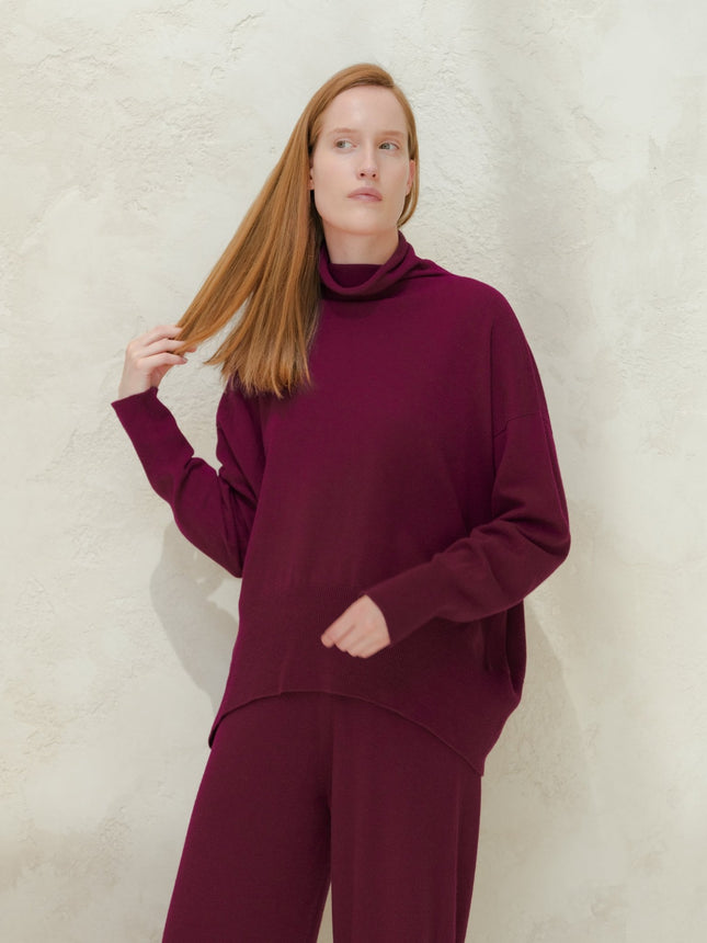 Cashmere Mix Maxi Turtleneck Sweater (3D - Knit)