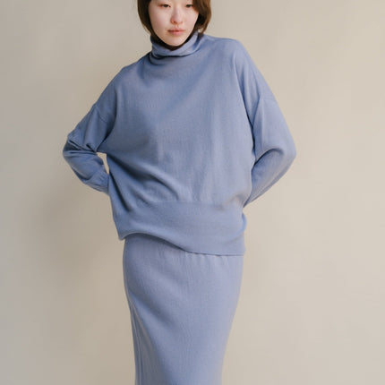 Cashmere Mix Maxi Turtleneck Sweater (3D - Knit)
