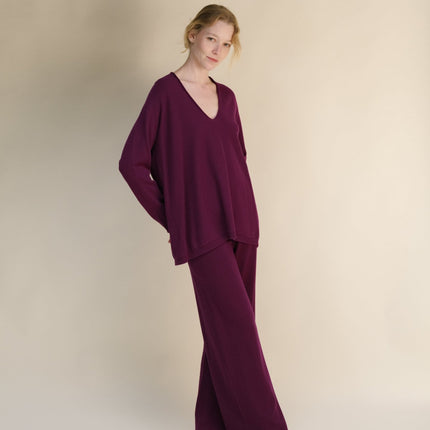Cashmere Mix Maxi V Neck (3D - Knit)