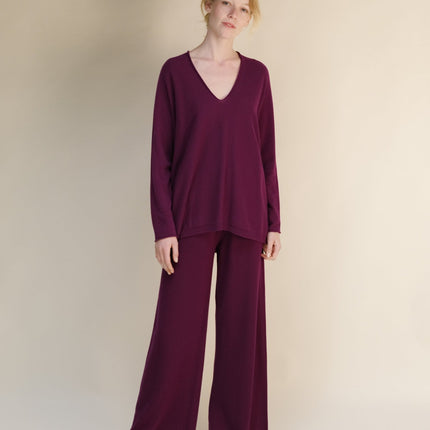 Cashmere Mix Maxi V Neck (3D - Knit)