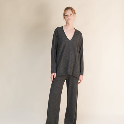 Cashmere Mix Maxi V Neck (3D - Knit)