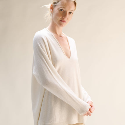 Cashmere Mix Maxi V Neck (3D - Knit)