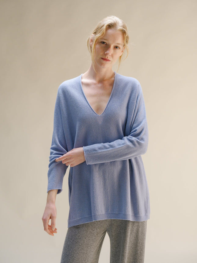 Cashmere Mix Maxi V Neck (3D - Knit)