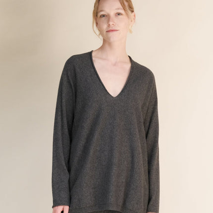 Cashmere Mix Maxi V Neck (3D - Knit)