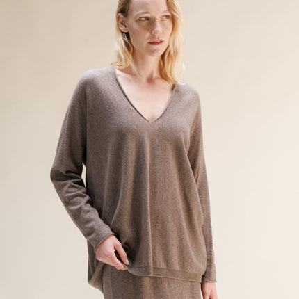 Cashmere Mix Maxi V Neck (3D - Knit)
