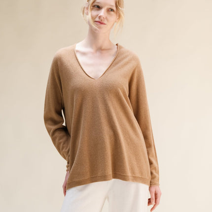 Cashmere Mix Maxi V Neck (3D - Knit)