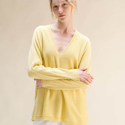 Cashmere Mix Maxi V Neck (3D - Knit)