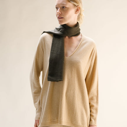 Cashmere Mix Maxi V Neck (3D - Knit)