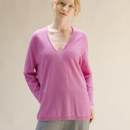 Cashmere Mix Maxi V Neck (3D - Knit)