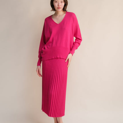 Cashmere Mix Maxi V - Neck Sweater