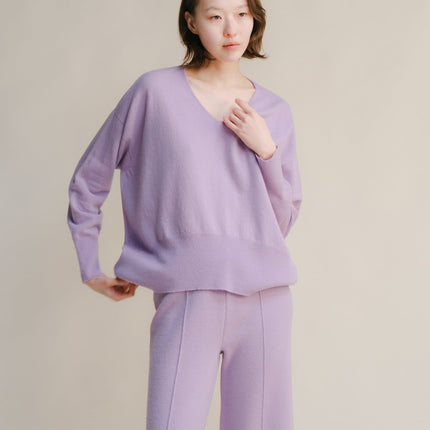 Cashmere Mix Maxi V - Neck Sweater