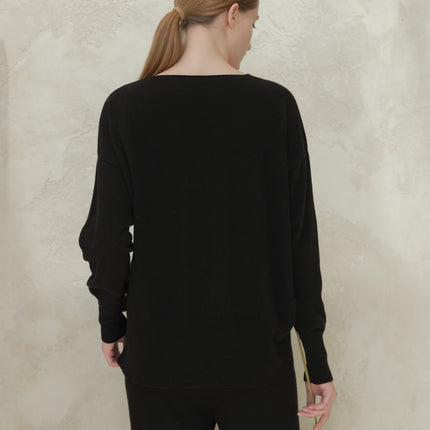 Cashmere Mix Maxi V - Neck Sweater