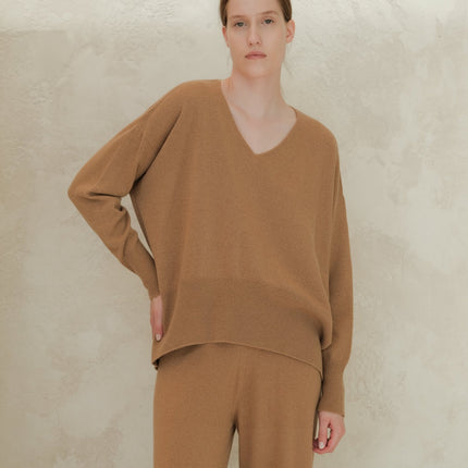 Cashmere Mix Maxi V - Neck Sweater