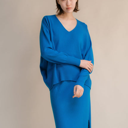 Cashmere Mix Maxi V - Neck Sweater