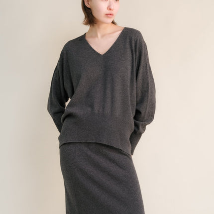 Cashmere Mix Maxi V - Neck Sweater