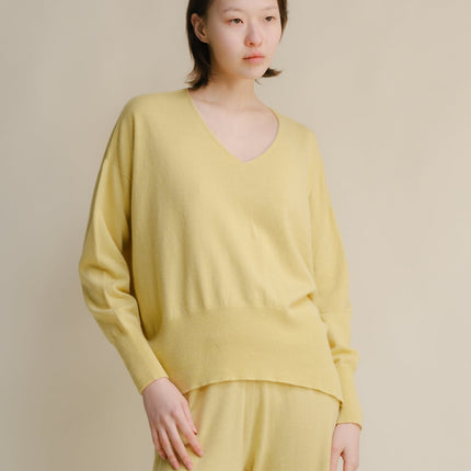 Cashmere Mix Maxi V - Neck Sweater