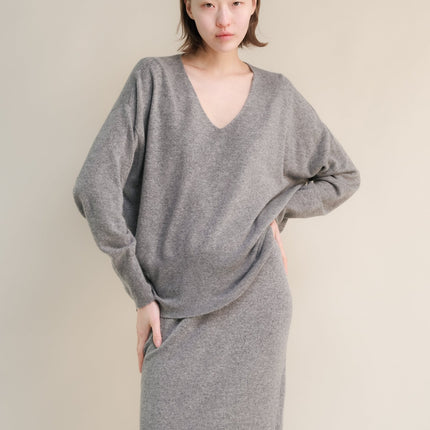 Cashmere Mix Maxi V - Neck Sweater