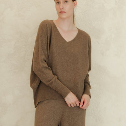 Cashmere Mix Maxi V - Neck Sweater