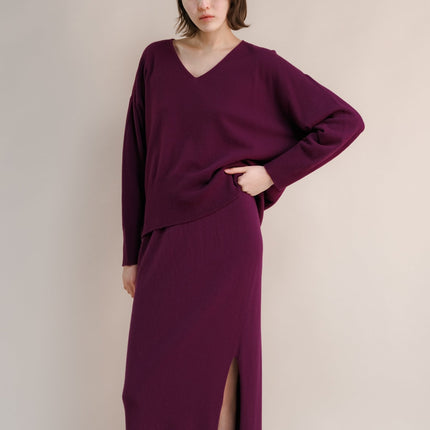 Cashmere Mix Maxi V - Neck Sweater