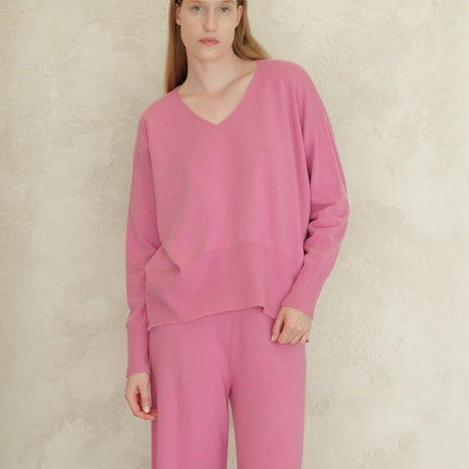 Cashmere Mix Maxi V - Neck Sweater