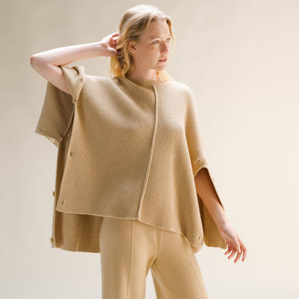 Cashmere Mix Oversized Cape Sweater