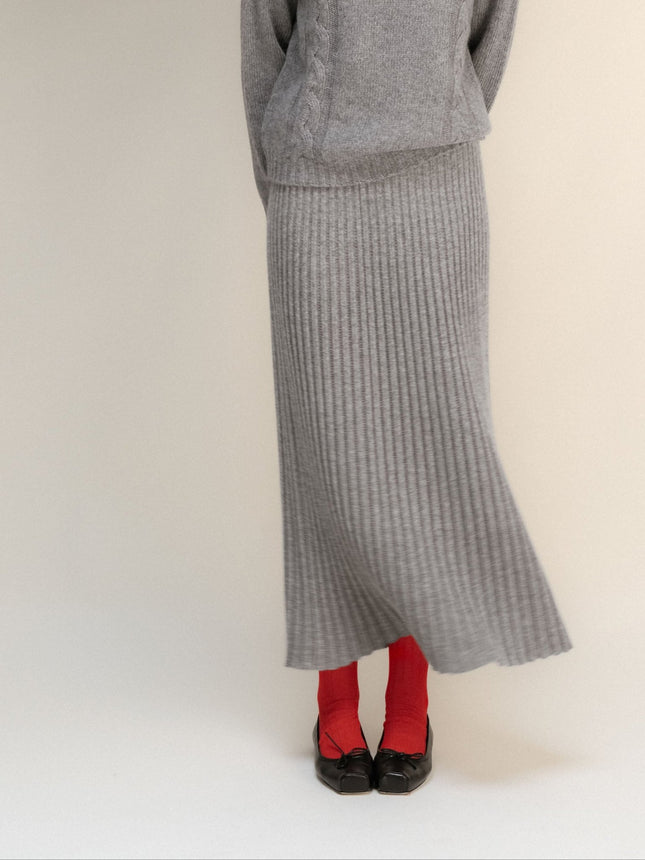 Cashmere Mix Perforated Skirt (3D - Knit)