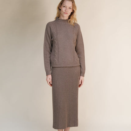 Cashmere Mix Perforated Skirt (3D - Knit)