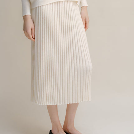 Cashmere Mix Perforated Skirt (3D - Knit)