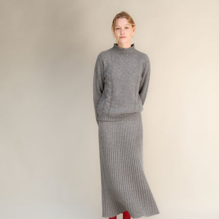 Cashmere Mix Perforated Skirt (3D - Knit)