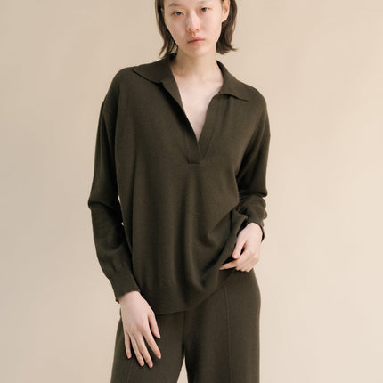 Cashmere Mix Polo Knit