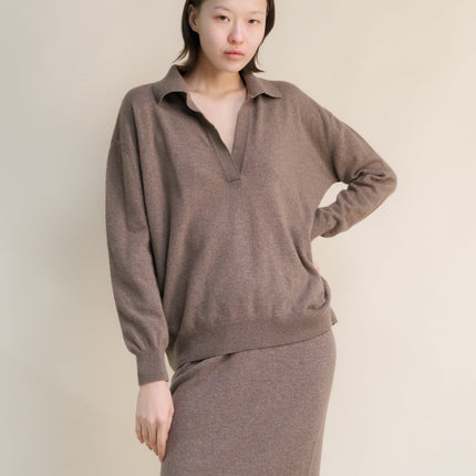 Cashmere Mix Polo Knit
