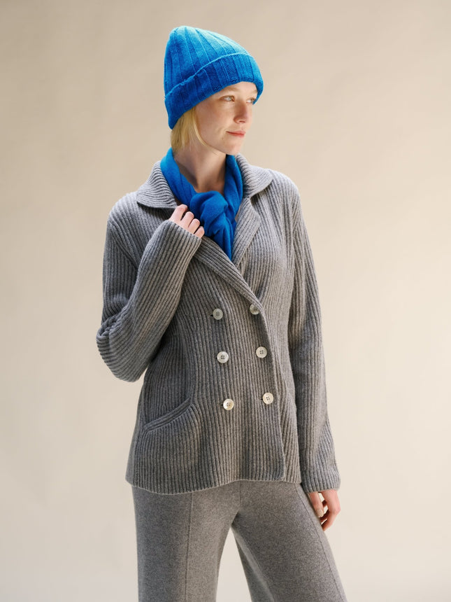 Cashmere Mix Ribbed Beanie