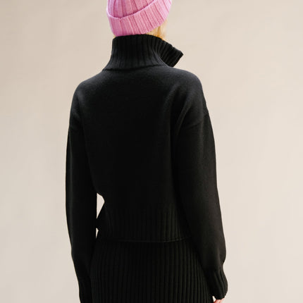 Cashmere Mix Ribbed Beanie