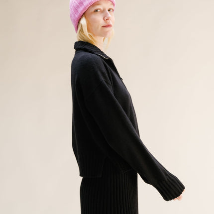 Cashmere Mix Ribbed Beanie
